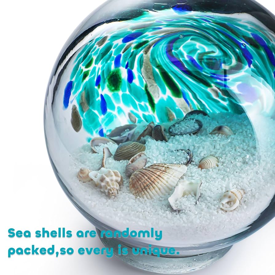 『Wish-Fulfilling balls.*』シーグラスアート Amazon.com: 4'' Sea Globe Hand Blown Art Glass Decor